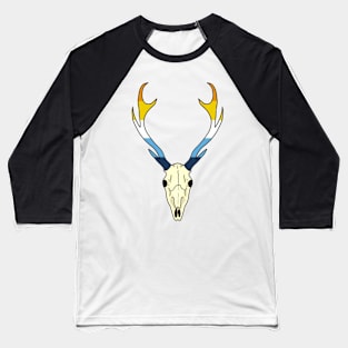 Aroace Pride Deer Skull Baseball T-Shirt